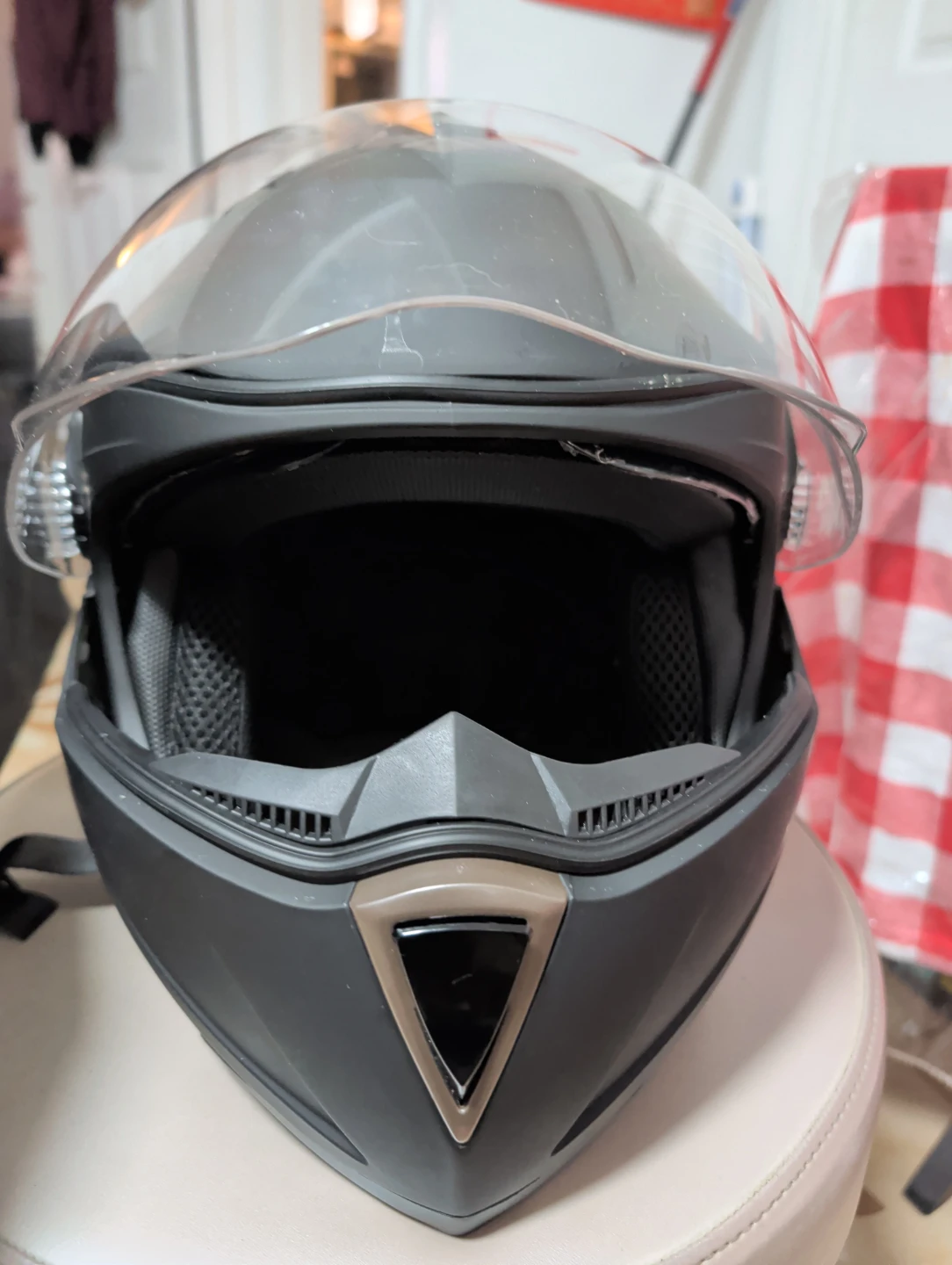 Matte Black Full Face Motorcycle Helmet - Size M - photo 2