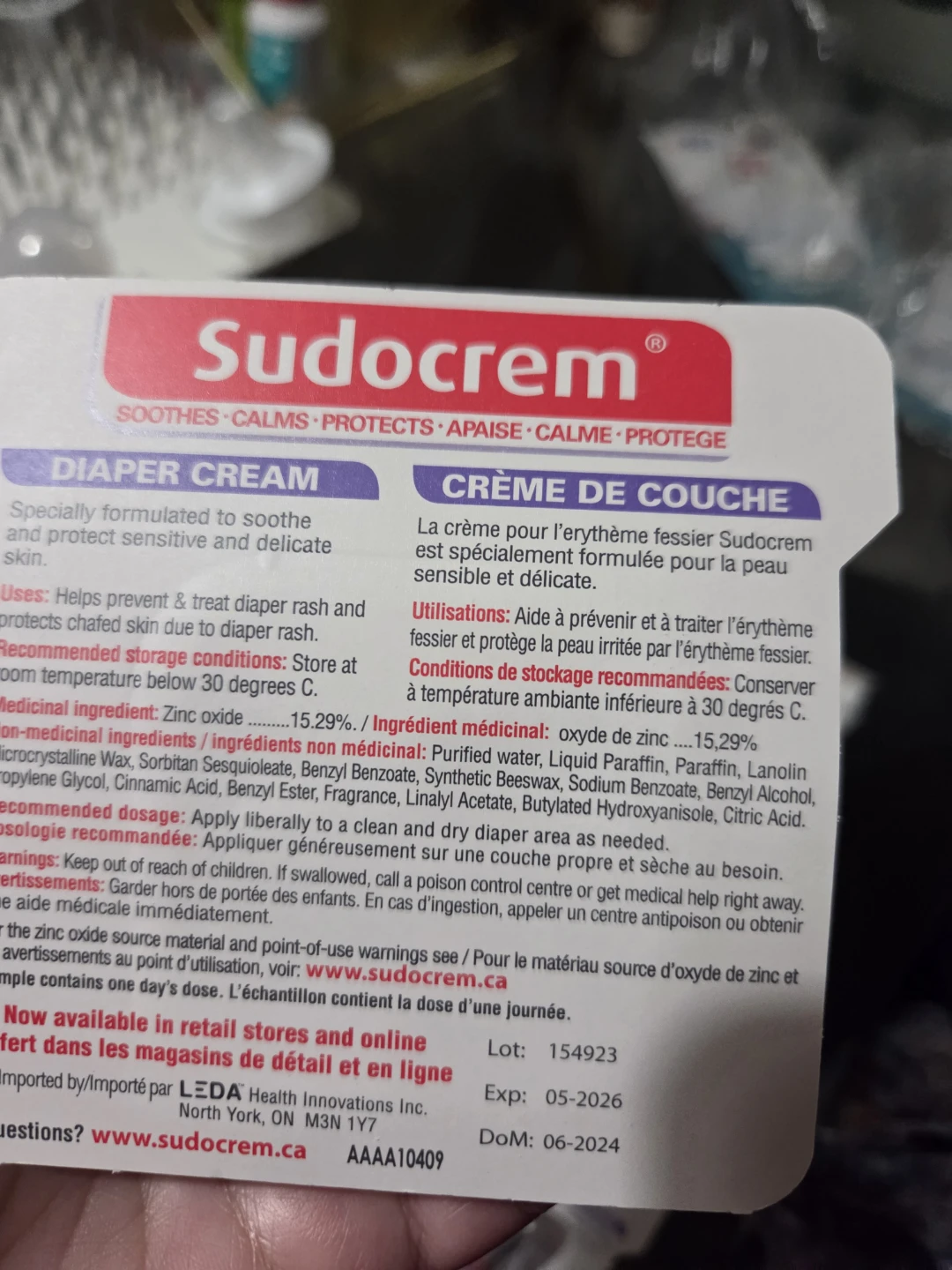 Sudocrem Diaper Rash Cream - 3 x 10g Jars - photo 2