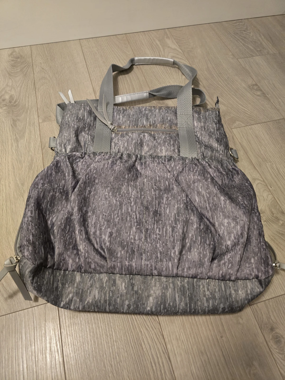 Grey and Purple Print Pilates/Yoga Tote Bag