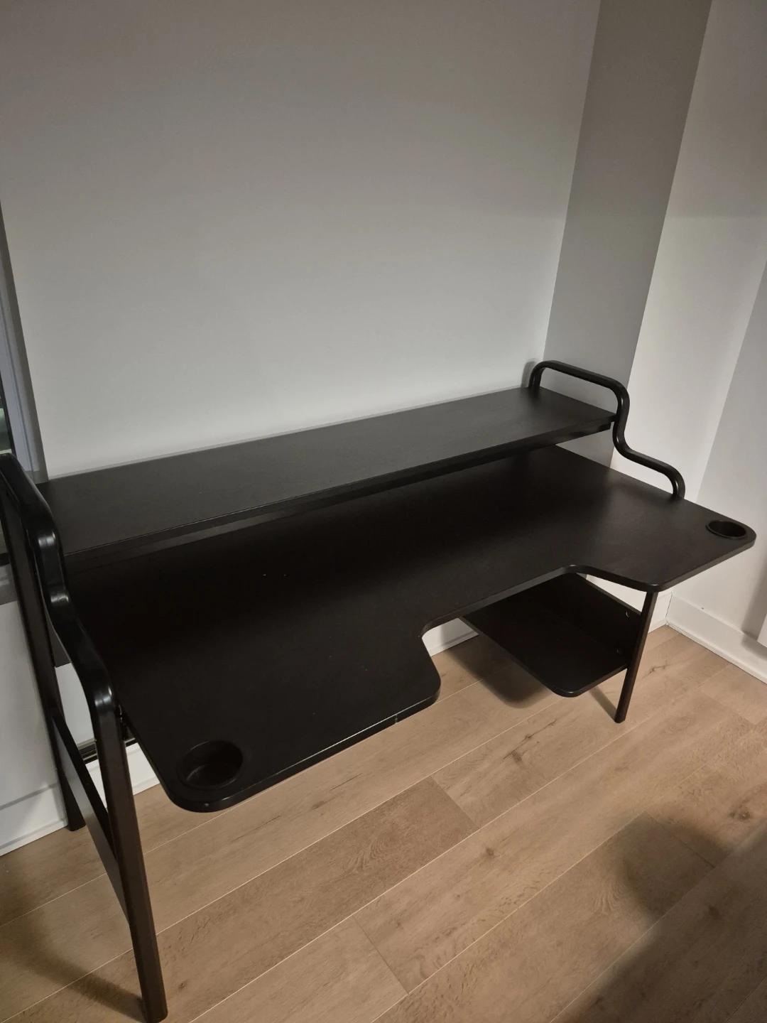 Black Computer Desk with Shelf