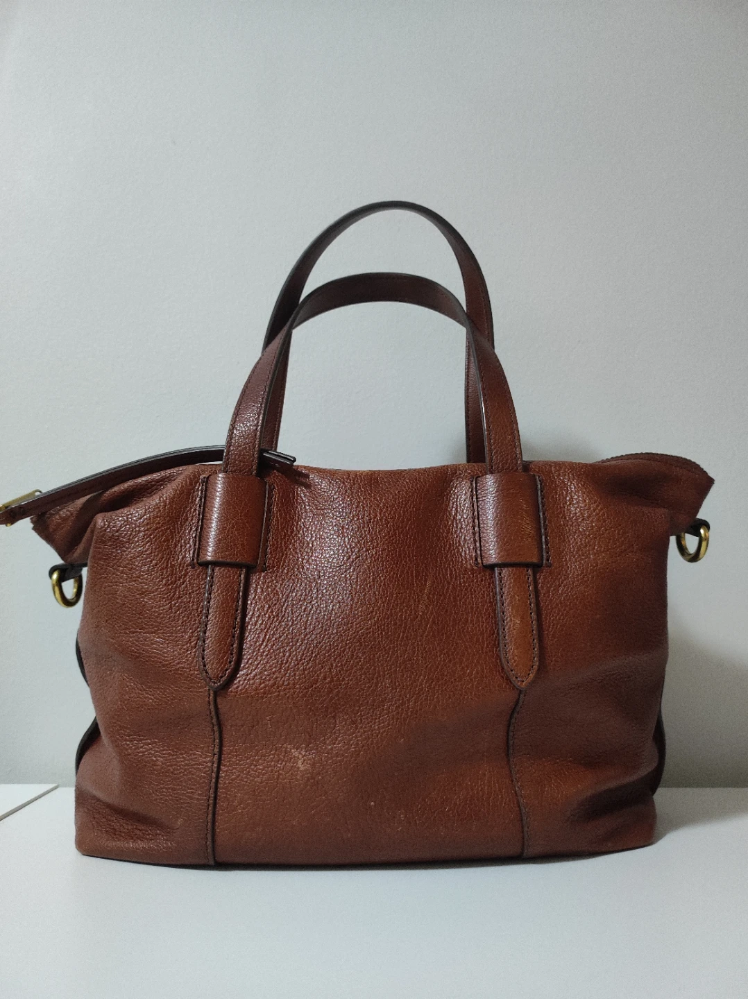 Fossil Brown Leather Tote Bag - photo 2
