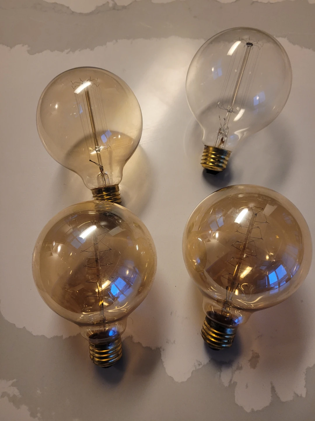 Set of 4 Edison Style Globe Light Bulbs