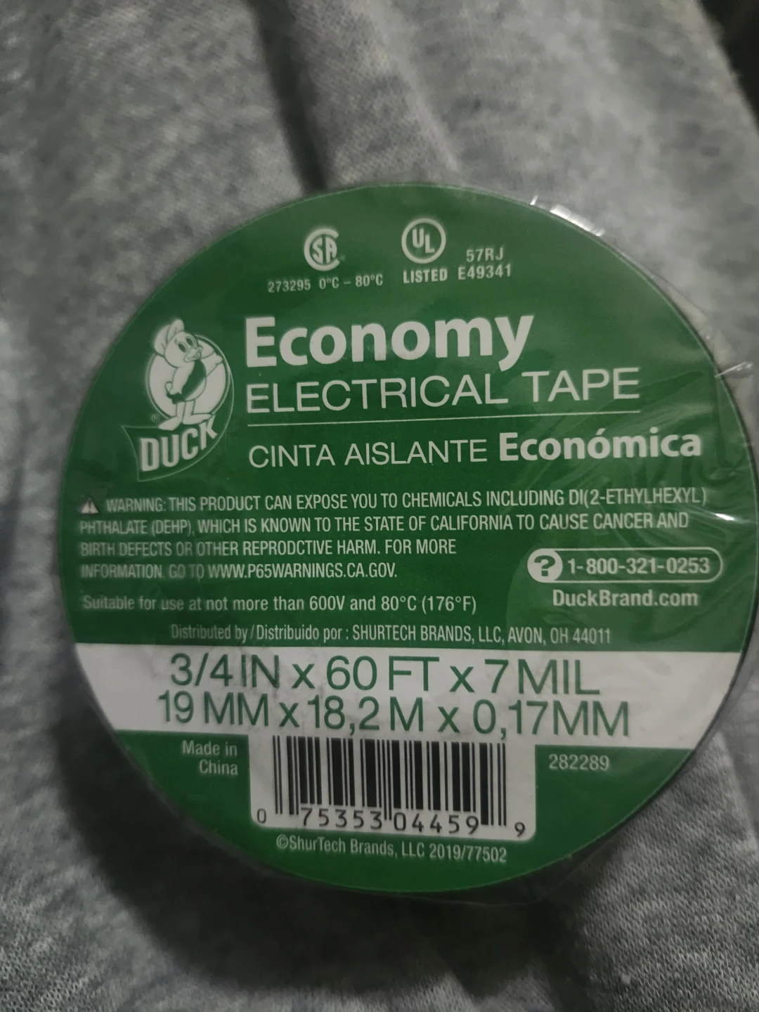 Duck Economy Electrical Tape 3/4" x 60 FT x 7 MIL