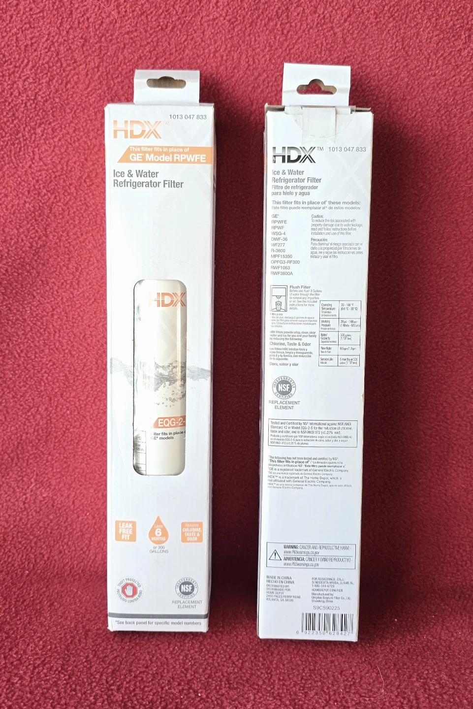 HDX Ice & Water Refrigerator Filter for GE, EQG-2-S (2pk) *NEW* - photo 2