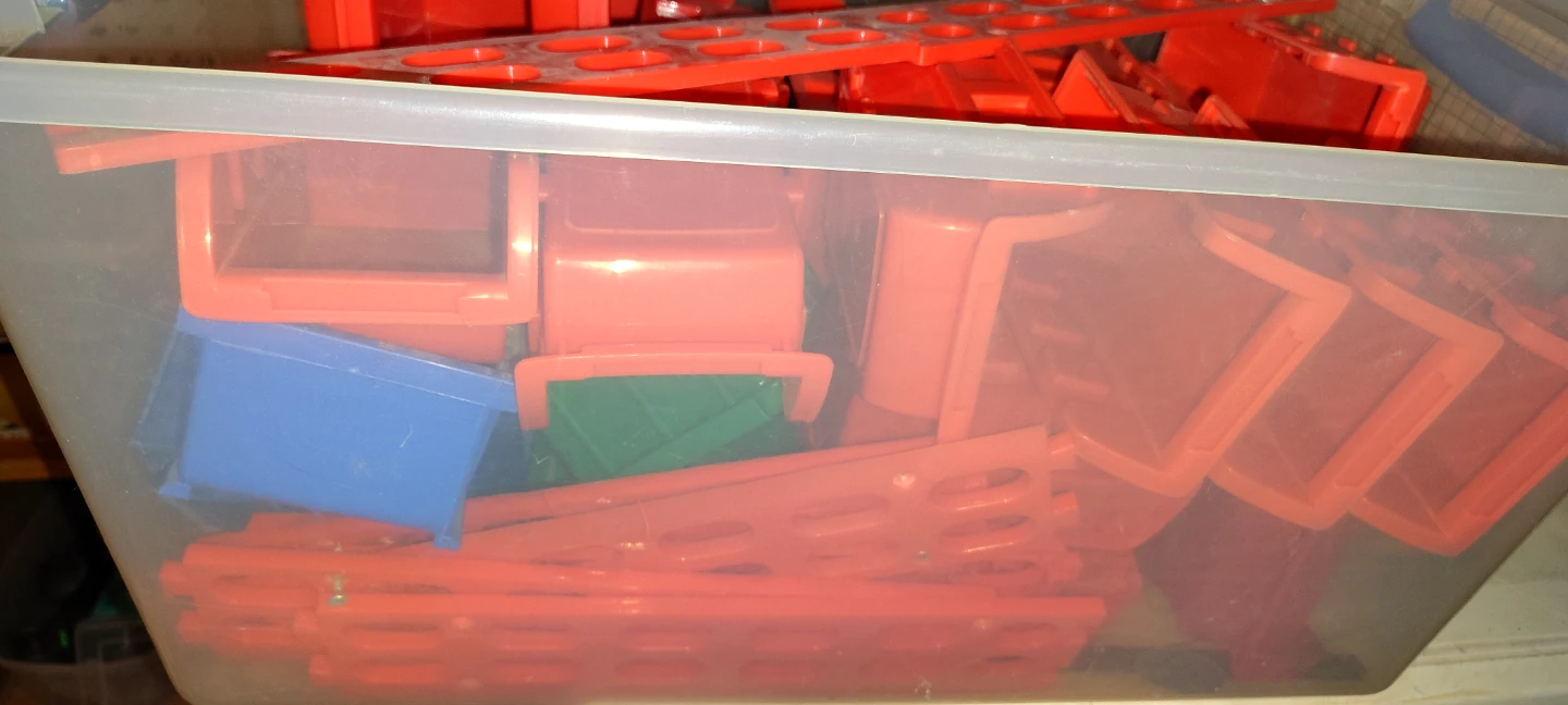Orange Plastic Building Blocks and Storage Bins - photo 2