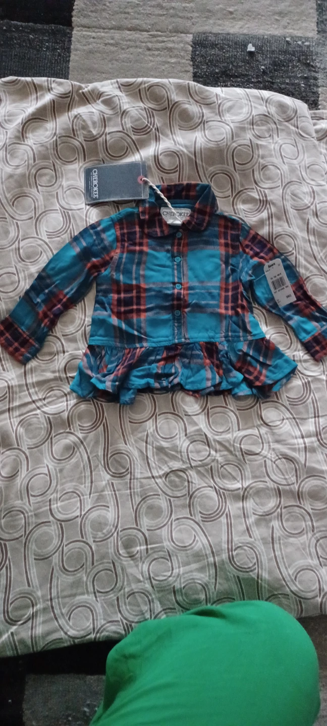 Cherokee Plaid Ruffle Shirt - Size 5M - photo 4