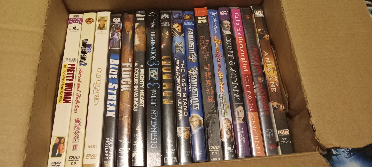 15 DVDs movies for 8.00.
