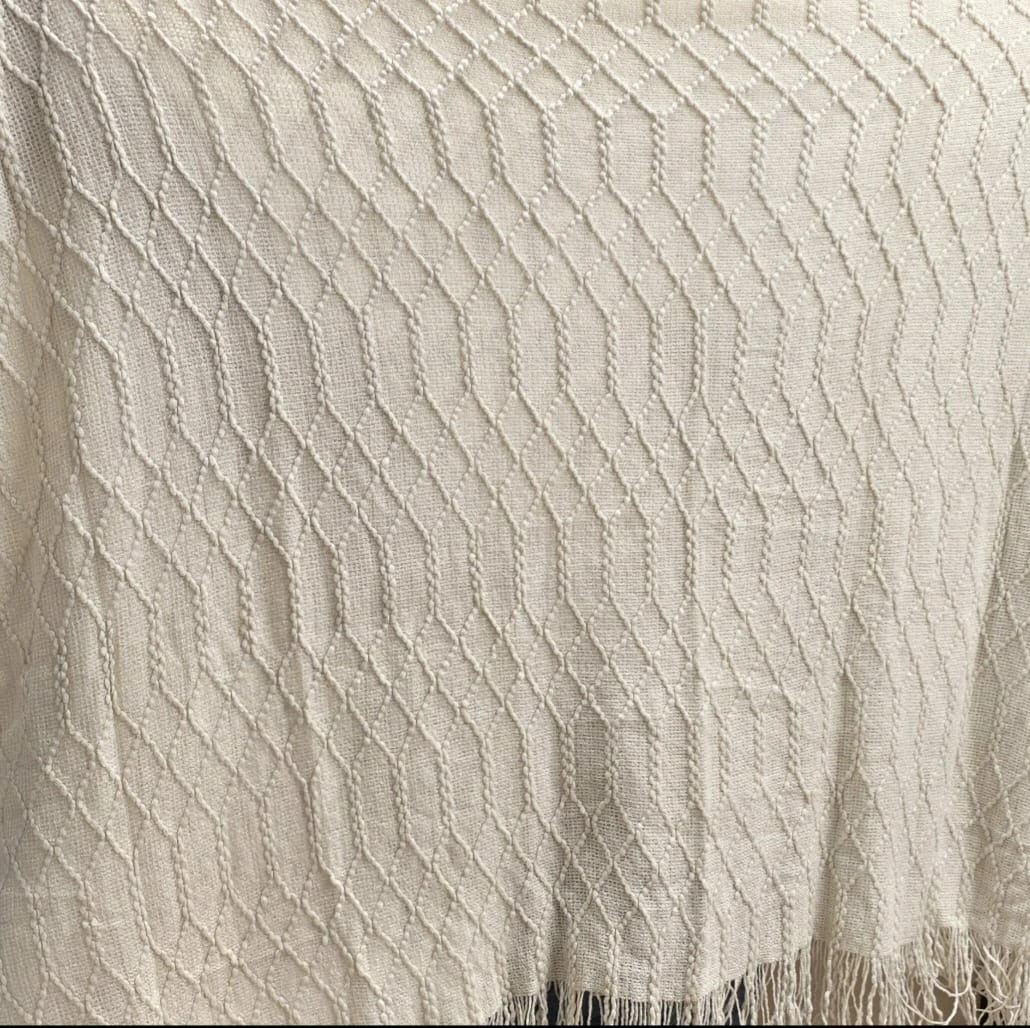 🧶 60x80 inches Knitted Throw Blanket with Fringe - photo 4
