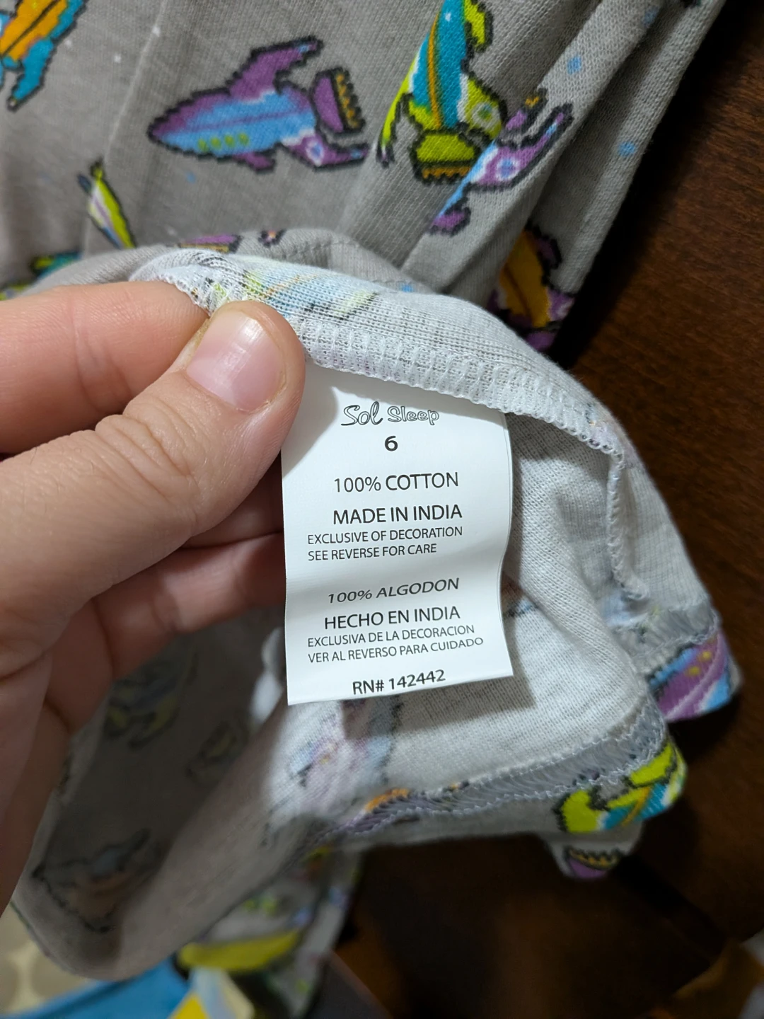 Sol Sleep Kids' Pajama Set - Size 6 - Grey with Rockets - photo 3