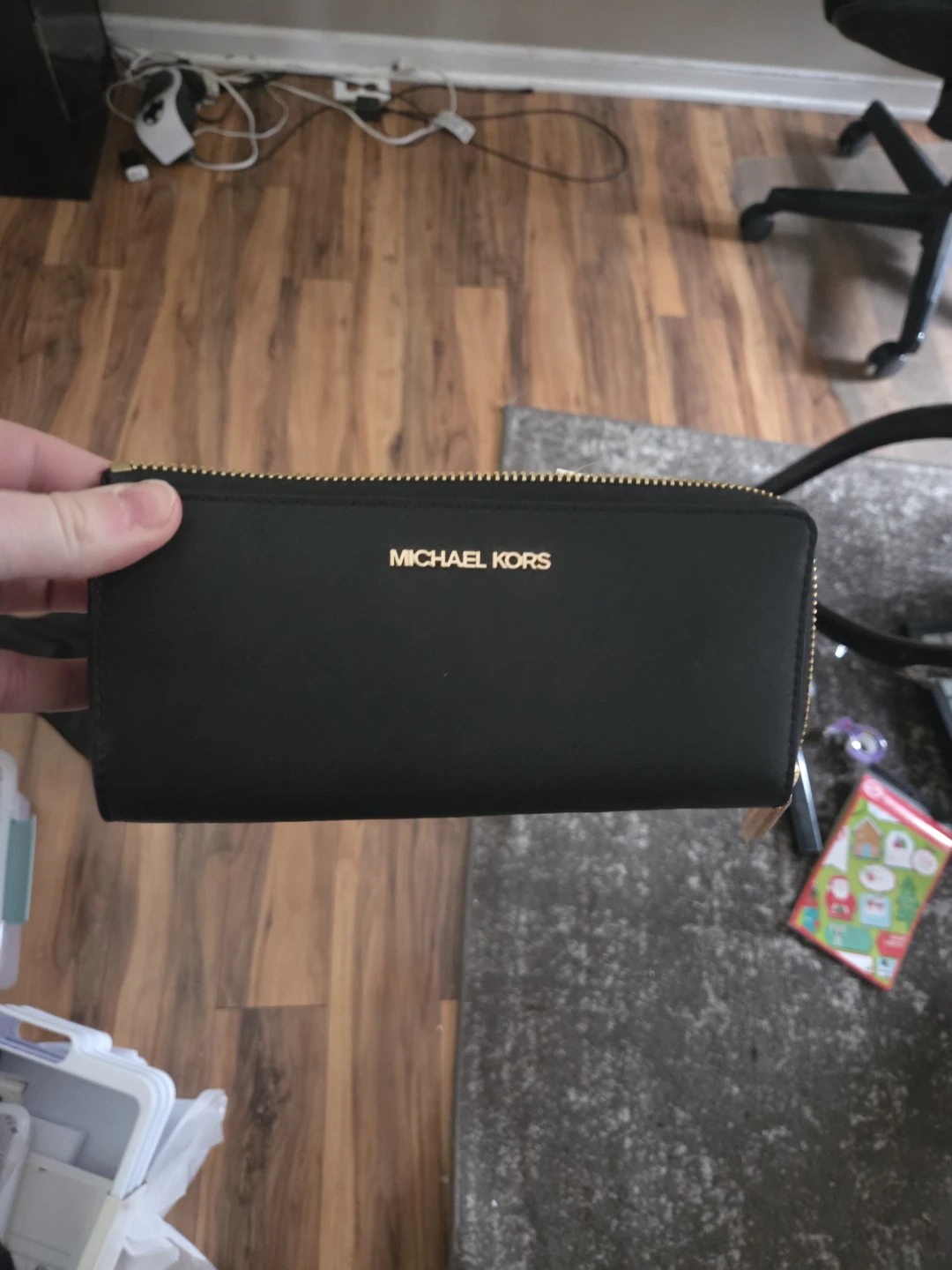 Michael Kors Black Zip Around Wallet New