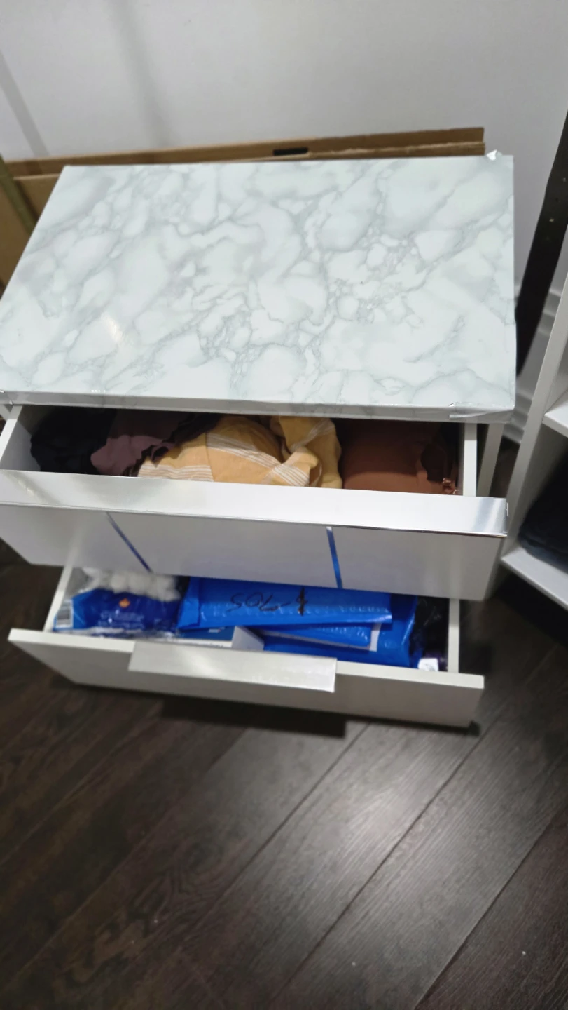 White 2-Drawer Nightstand - photo 2