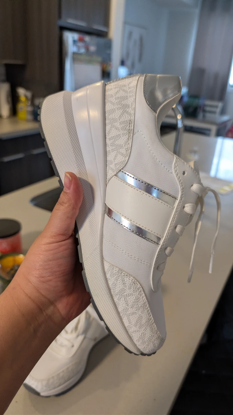 Michael Kors White MK Logo Wedge platform Sneakers Size 8 1/2 - photo 3