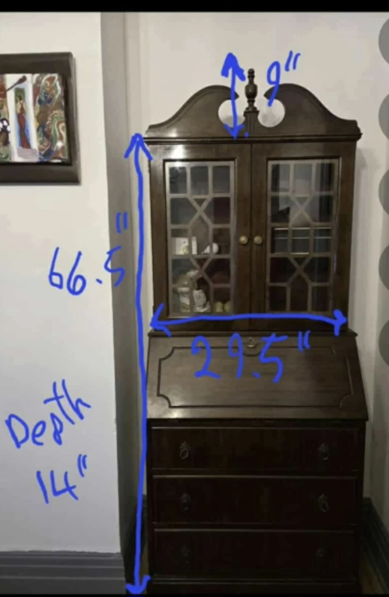 Vintage Secretary Desk with Hutch - photo 3