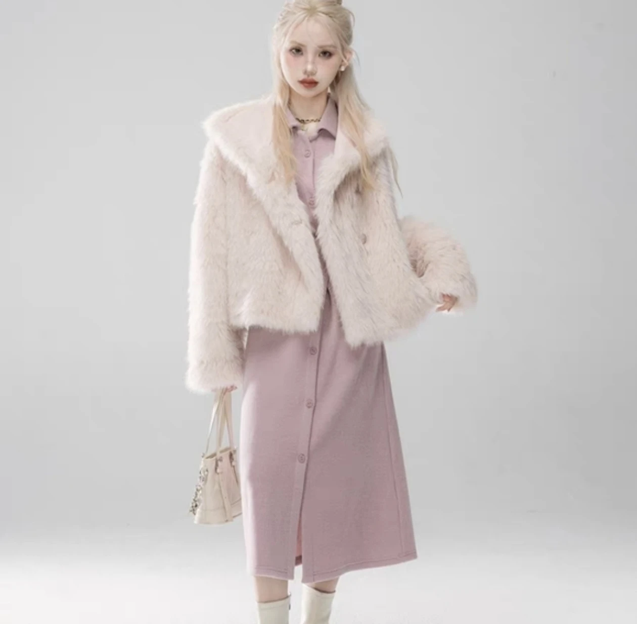 Pink Jacket with Fur Trim (Reversible) - photo 2
