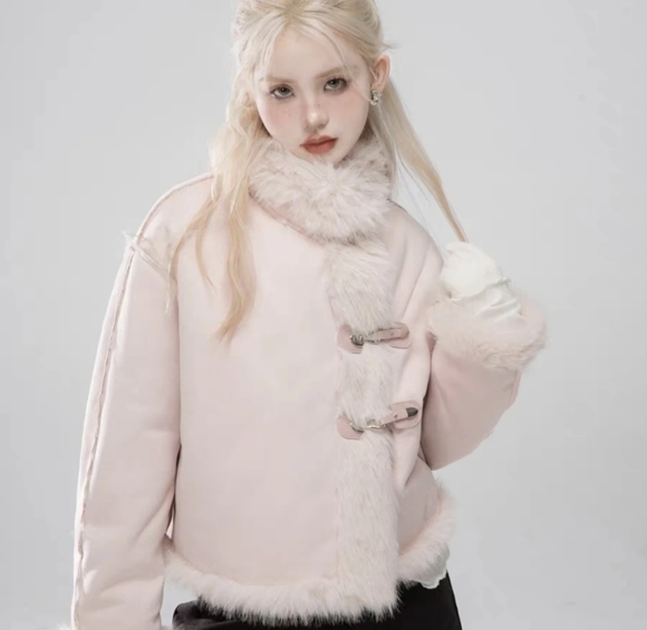 Pink Jacket with Fur Trim (Reversible) - photo 4
