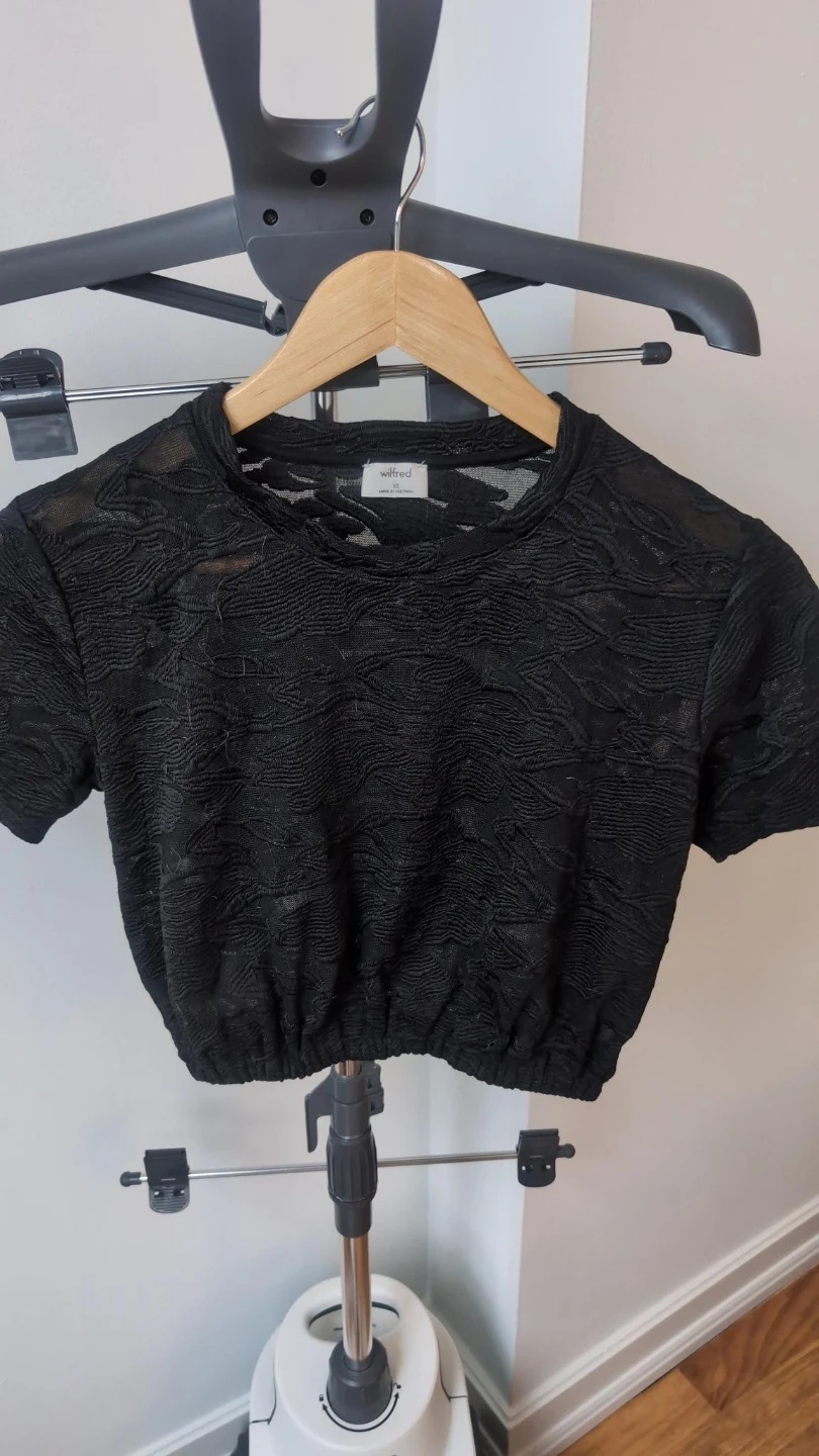 Wilfred (Aritzia) Black Cropped Top