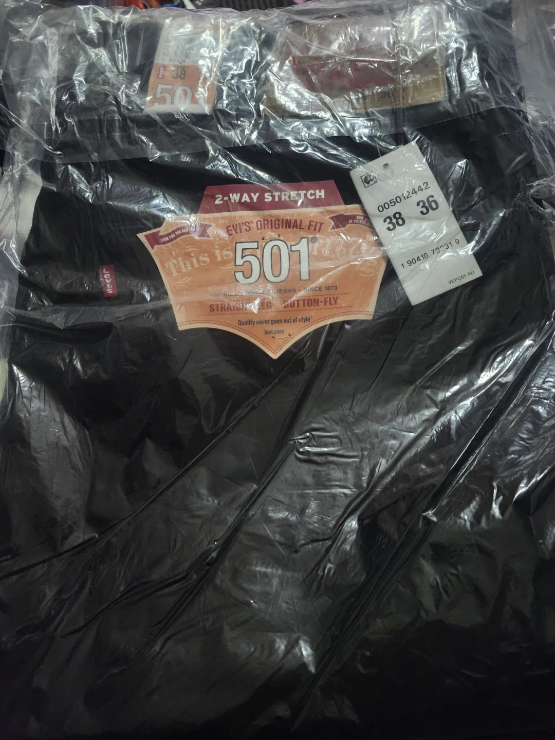 Levi's 501 Original Fit Straight Leg Button-Fly JeansBlack38x36