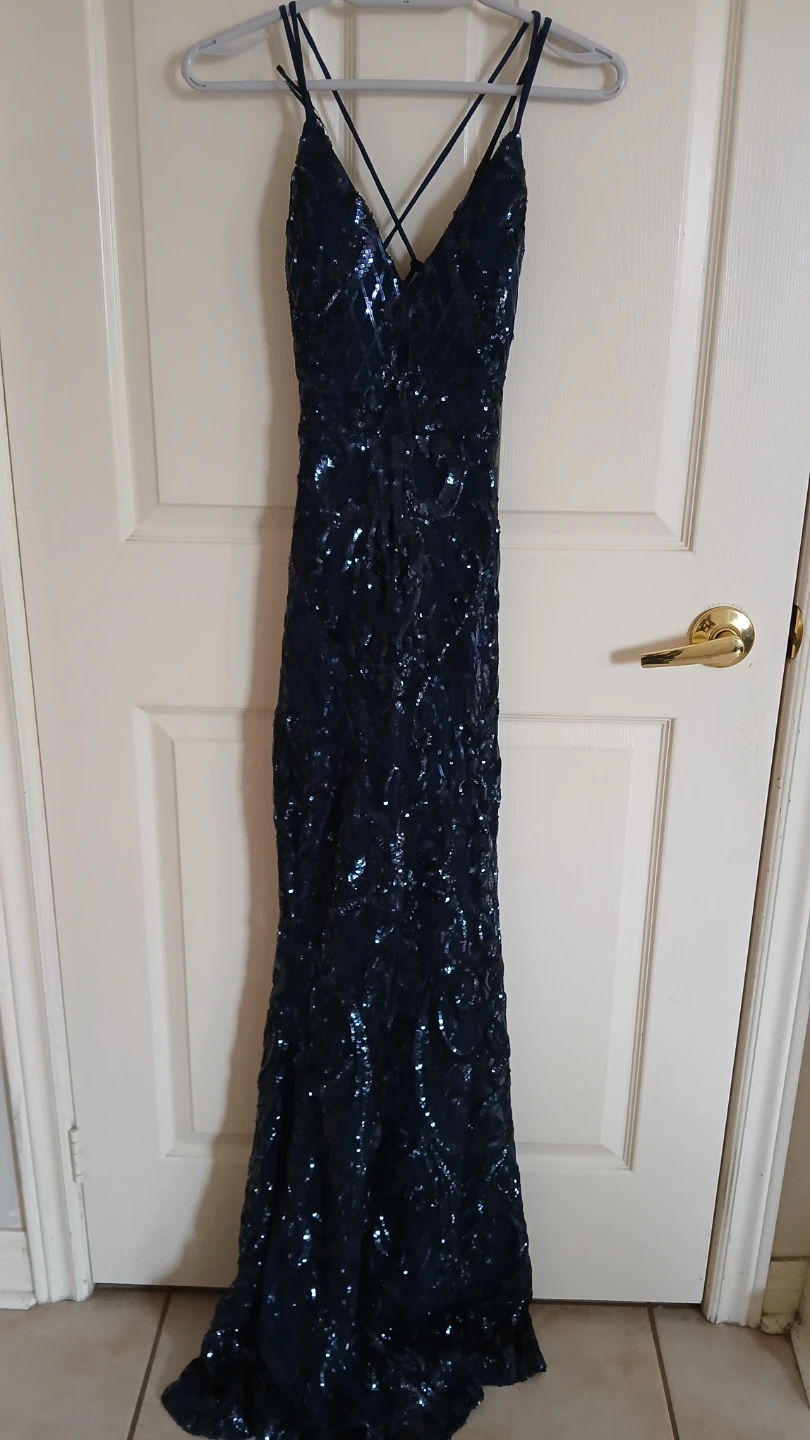 Lovely Day Sequined Navy Maxi Dress Size S