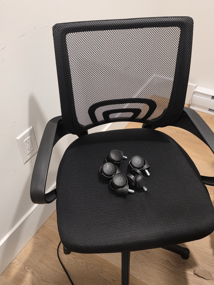 Black Office L shaped Table & Mesh Office Chair