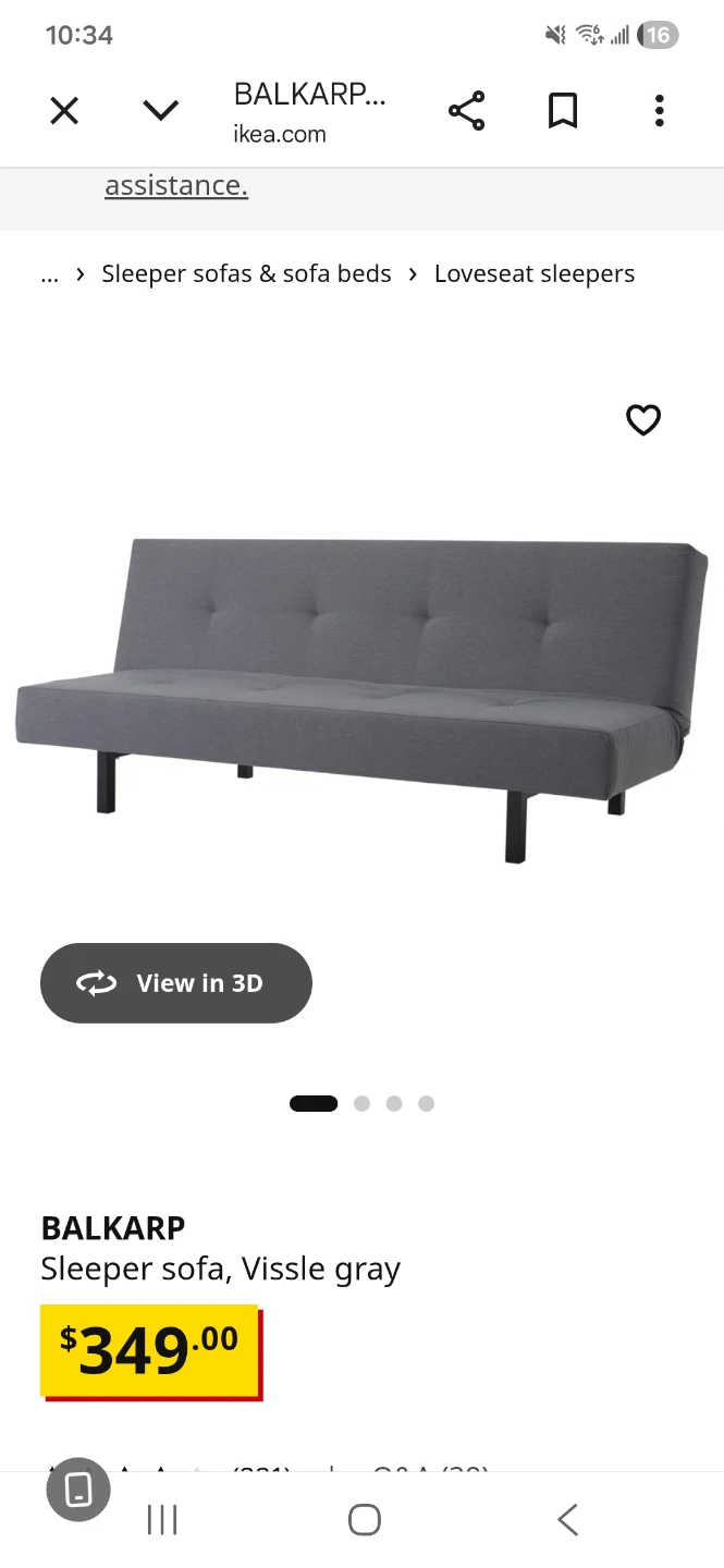 IKEA BALKARP Sleeper Sofa Loveseat