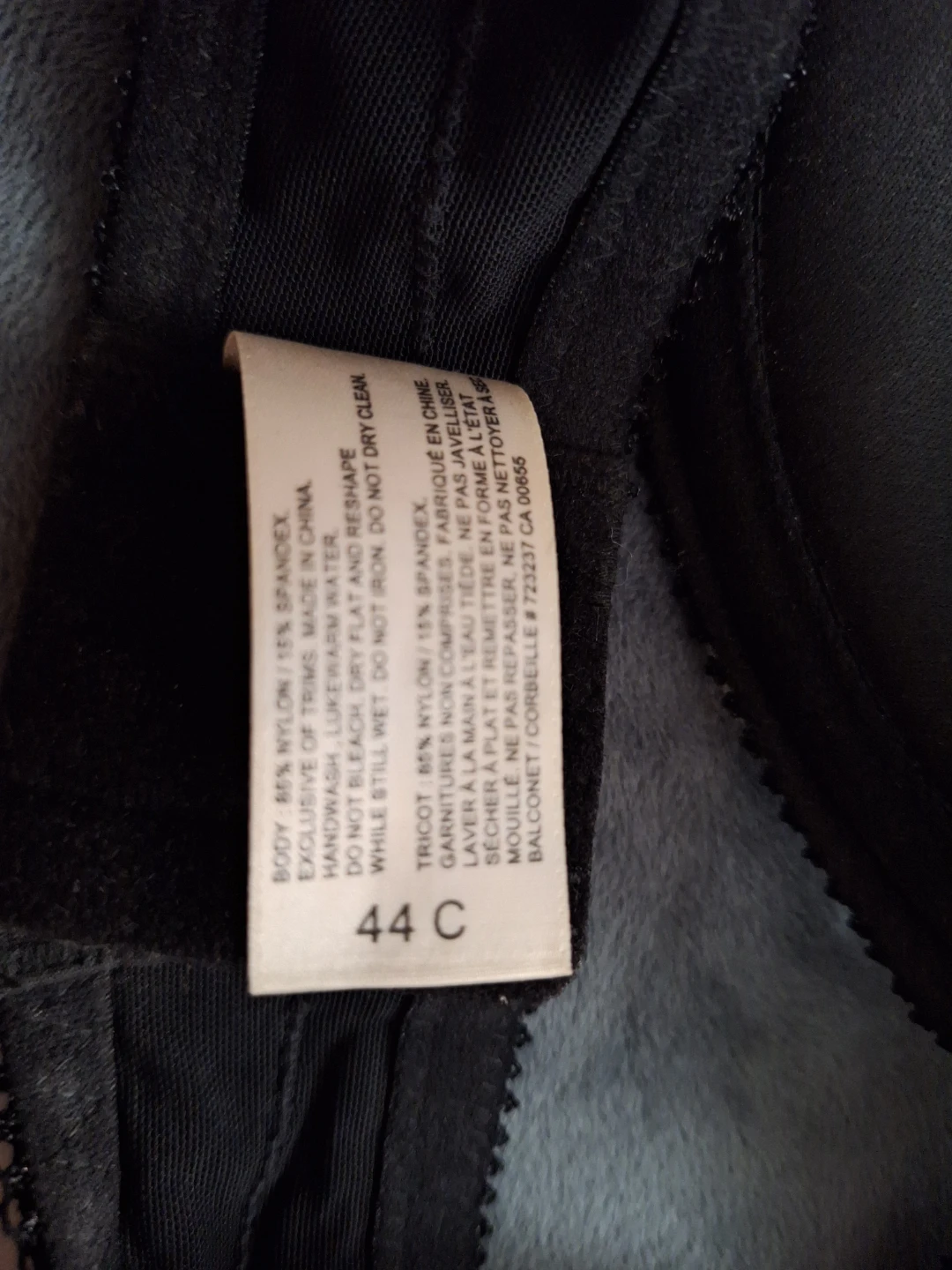 Black Bra with Rhinestone Detail - 44C - photo 2