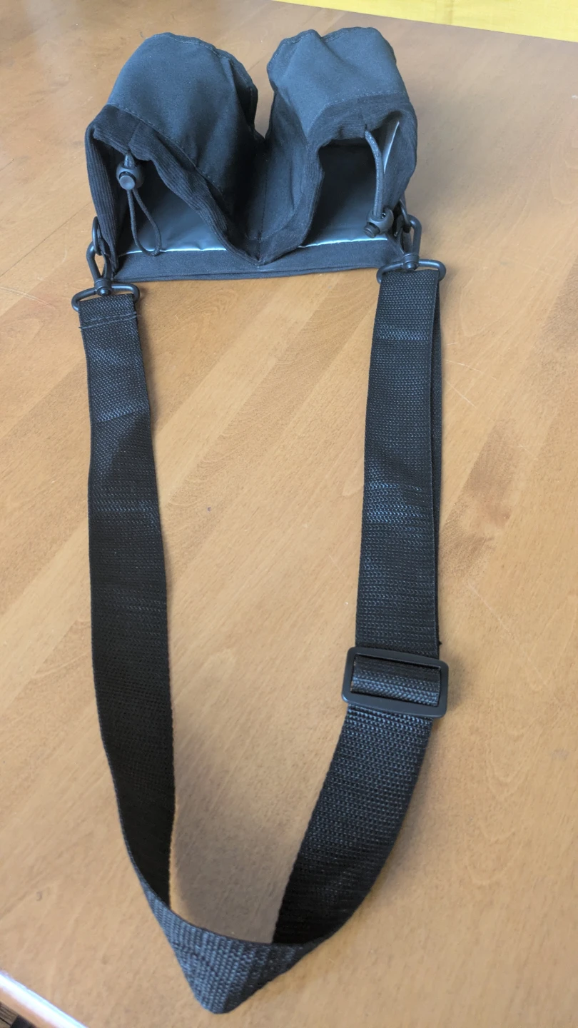 Black Double Pouch Shoulder Drink holding Bag