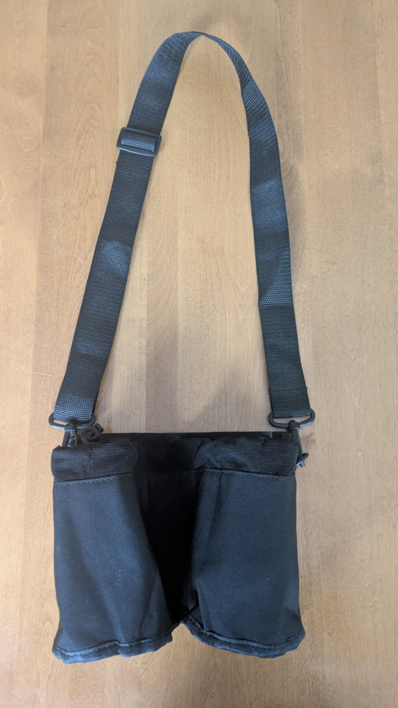 Black Double Pouch Shoulder Drink holding Bag - photo 2