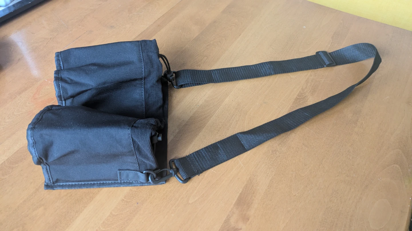 Black Double Pouch Shoulder Drink holding Bag - photo 3
