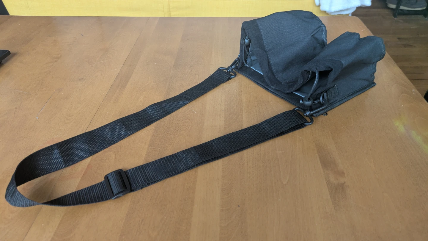 Black Double Pouch Shoulder Drink holding Bag - photo 4