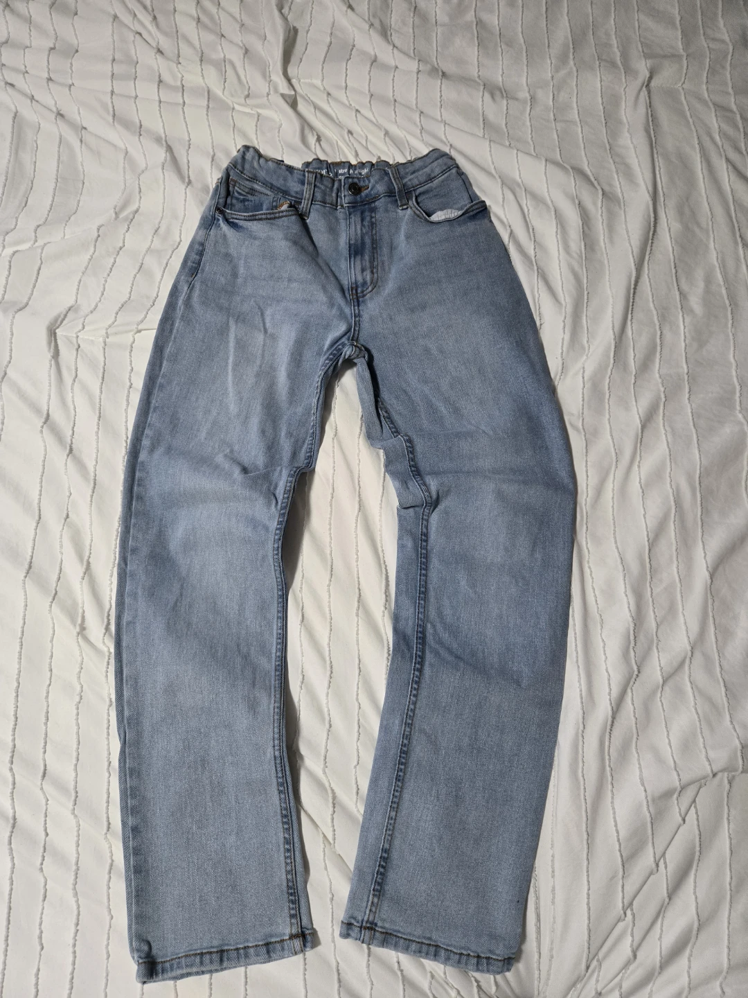 Light Wash Straight Leg Jeans