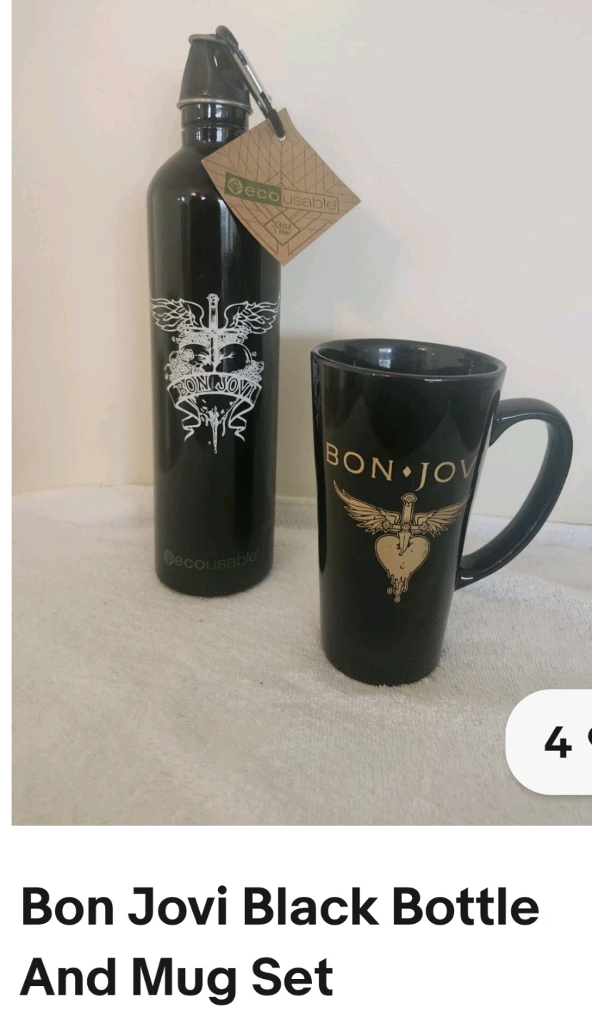 Bon Jovi Black Bottle and Mug Set