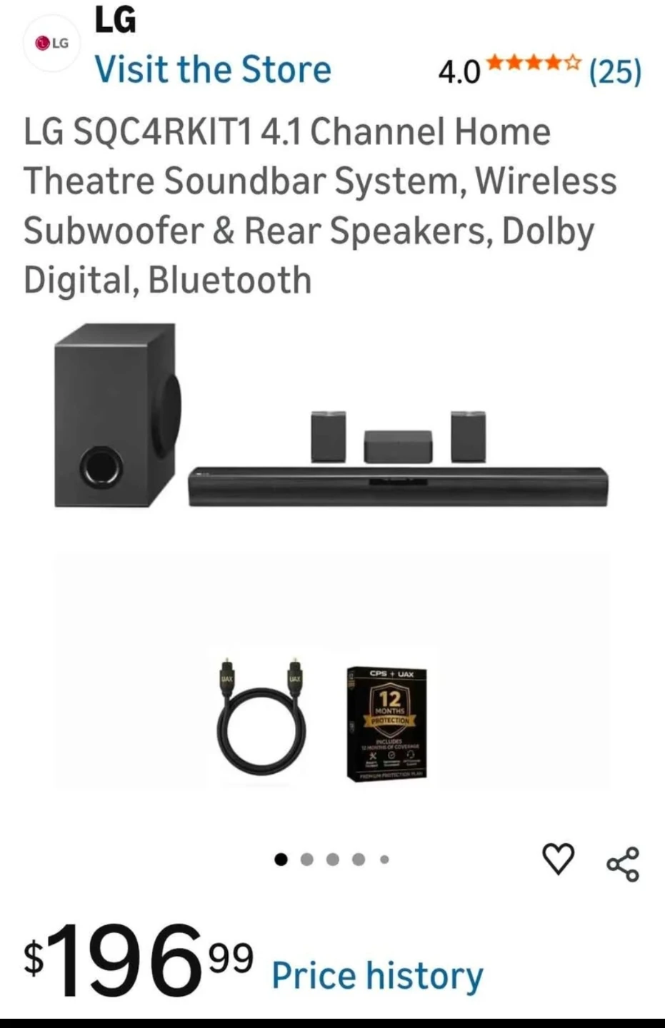 LG SQC4RKIT1 4.1 Channel Home Theatre Soundbar System