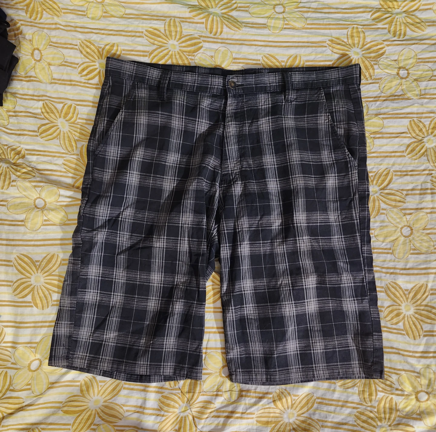 Black and grey plaid Dickies shorts