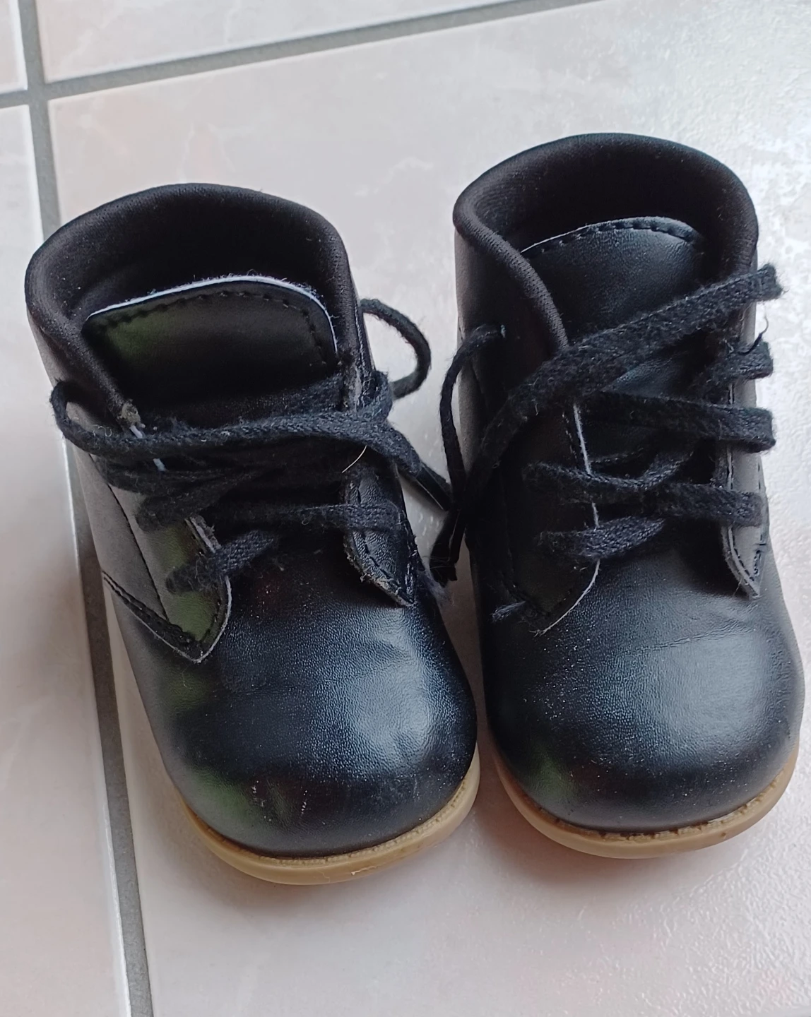 Black Teeny Toes Baby Boots Size 5W - photo 2