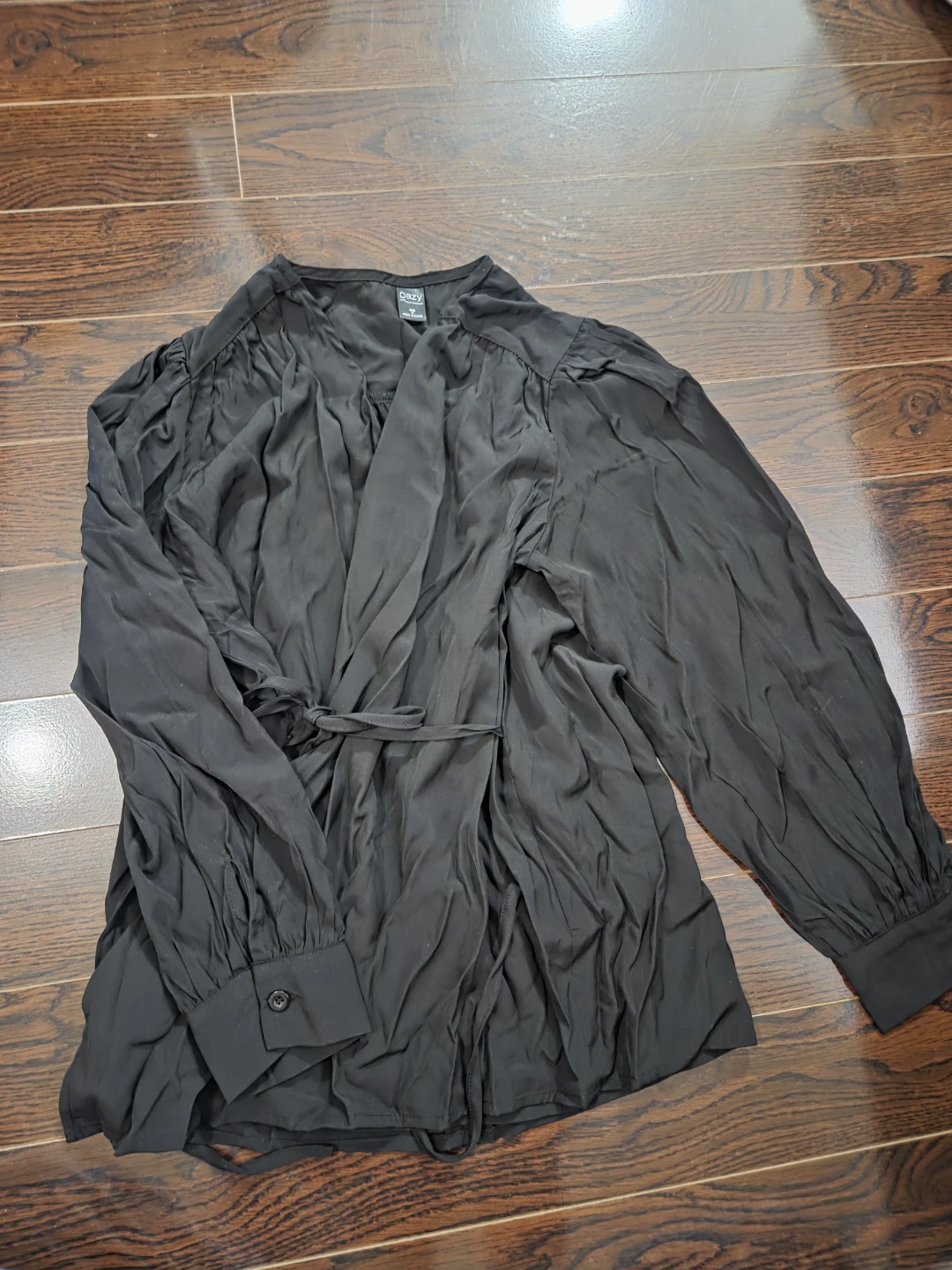 DAZY Black Wrap Blouse - Medium - photo 2