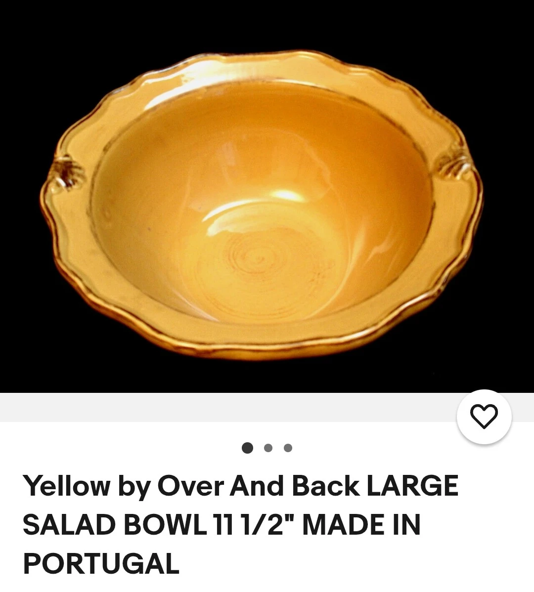 2 Yellow by Over And Back Large Salad Bowl 11 1/2"