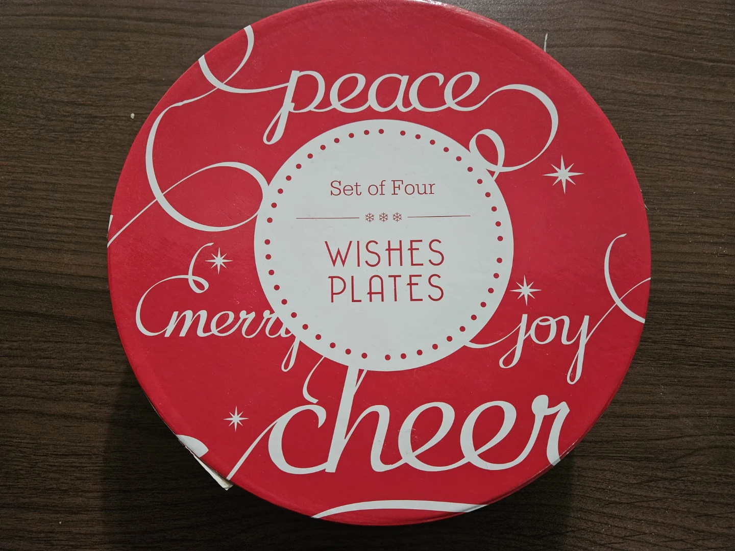 Set of 4 Wishes Plates - "Cheer Joy Merry Peace" - photo 2