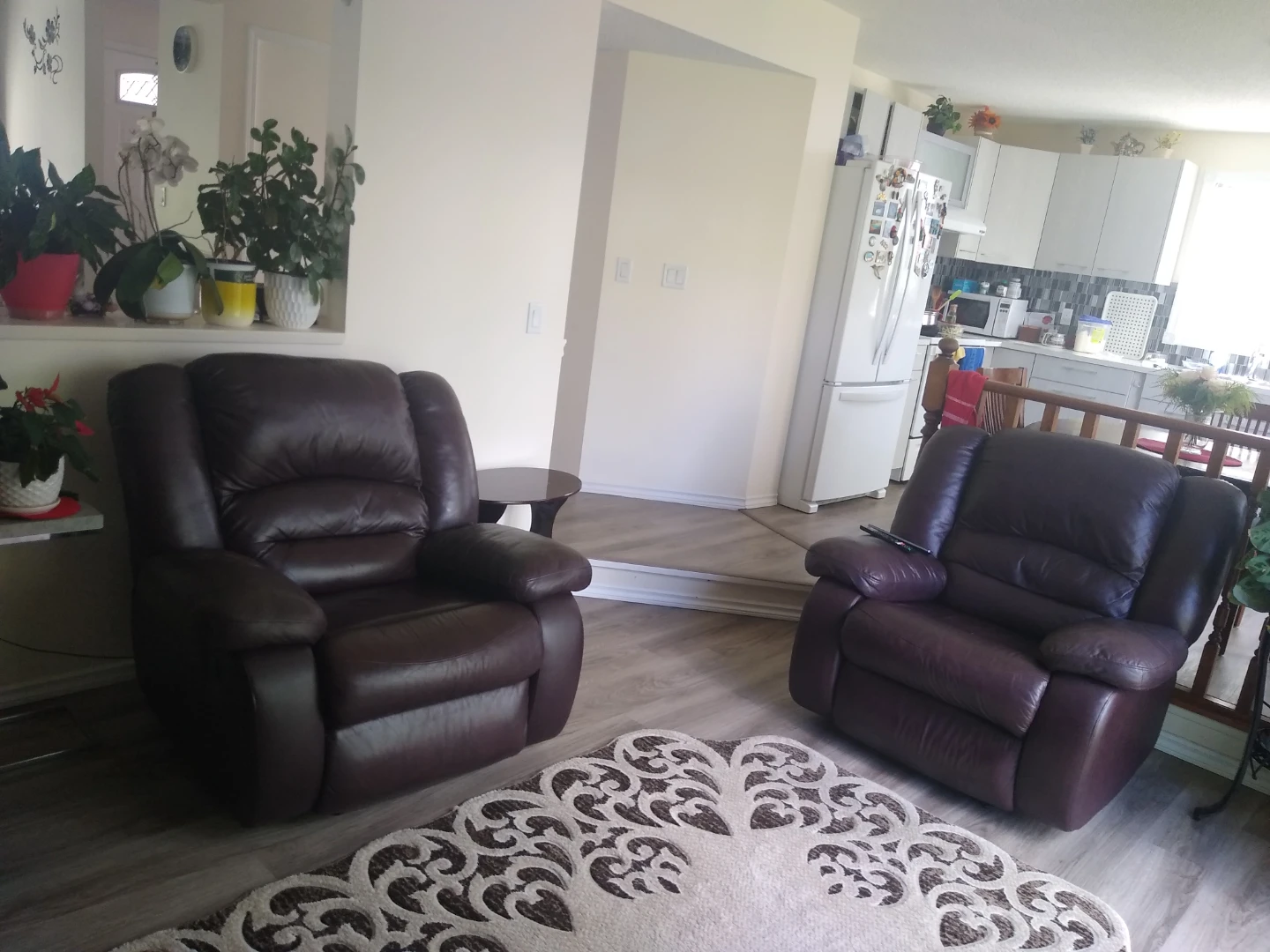 3-Seat Leather Reclining Sofa - Dark Brown - photo 4
