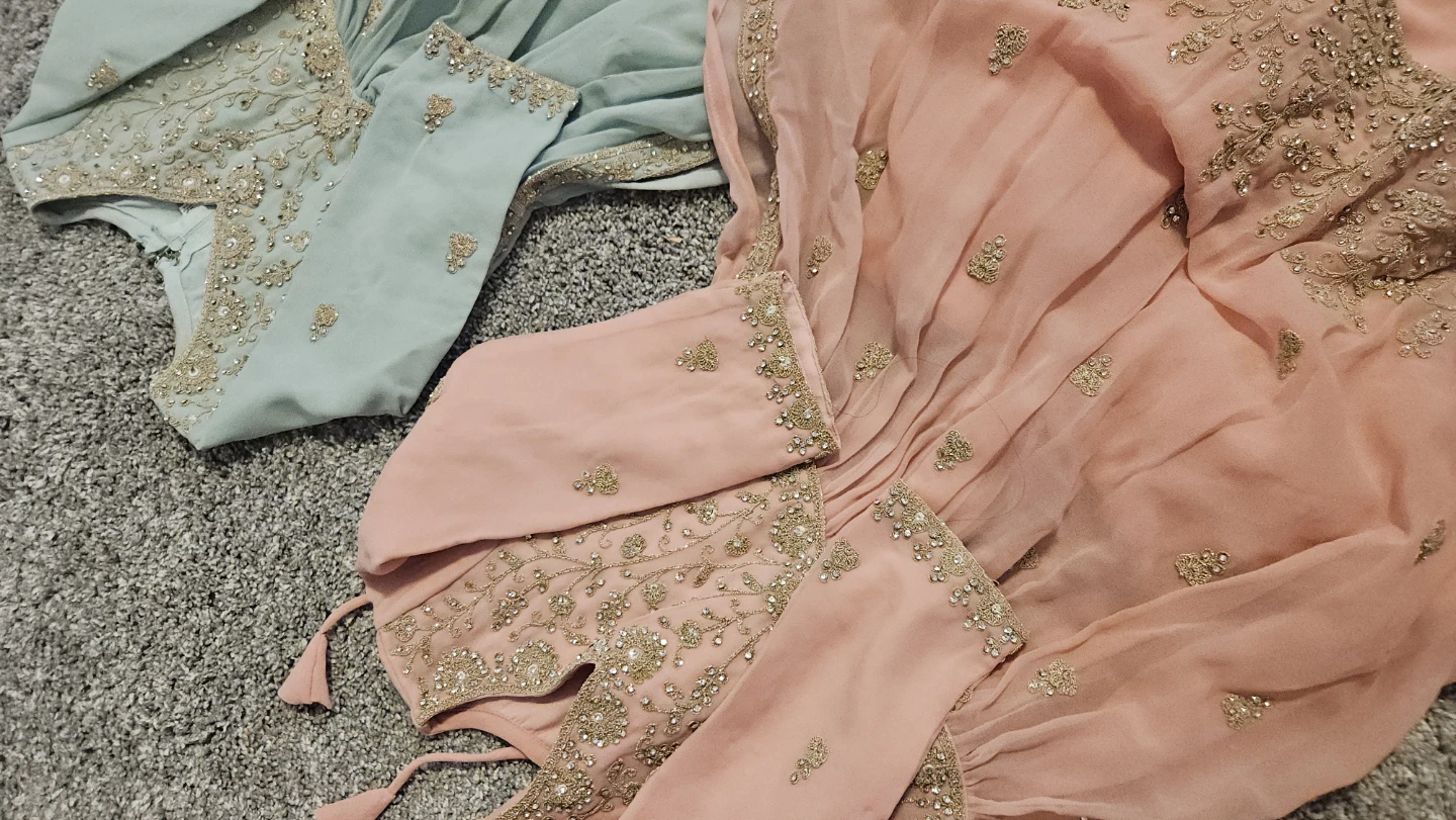 Embellished Sharara Outfit - Pink & Teal - photo 5