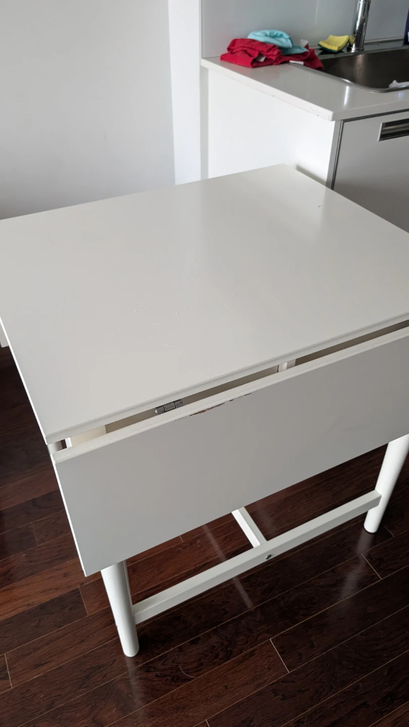 White Drop-Leaf DiningTable - photo 5