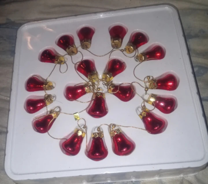 Set of 17 Red Bell Christmas Ornaments