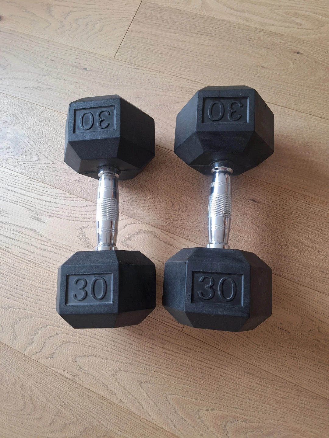 Pair of 30lb Hex Dumbbells - photo 4