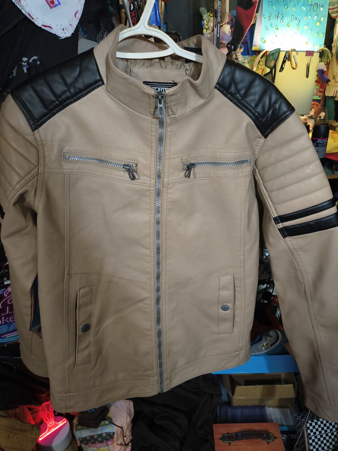 Distortion Men's Faux Leather Jacket