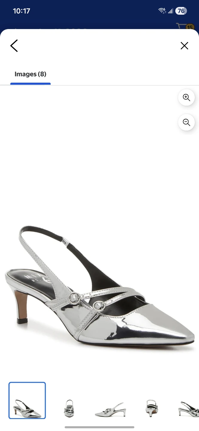 New Women MIX.NO.6 Silver Slingback Heels Size 5.5