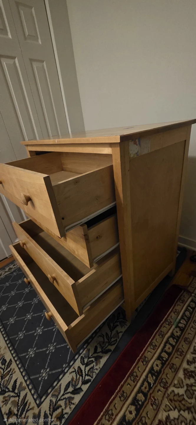 Light Wood 4-Drawer Dresser - photo 5