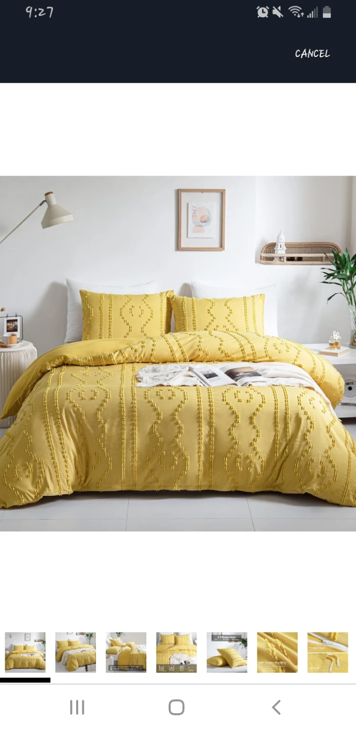 Yellow Tufted Duvet Cover Set