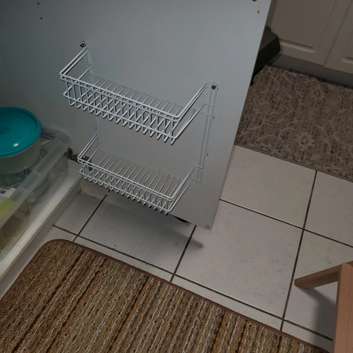 White Wire Storage Basket with Screws