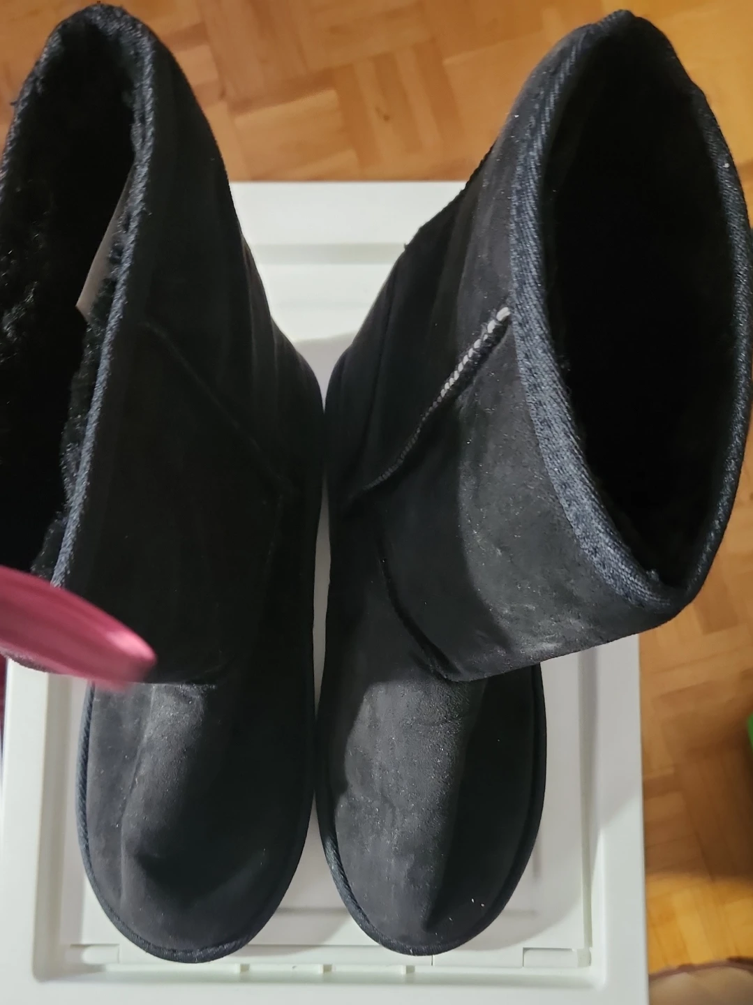 Black Suede Boots with Fleece Lining