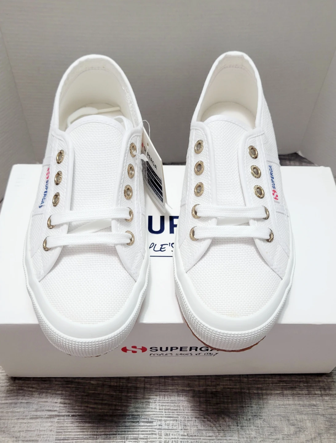 Superga Women's White Canvas Low Top Sneakers
