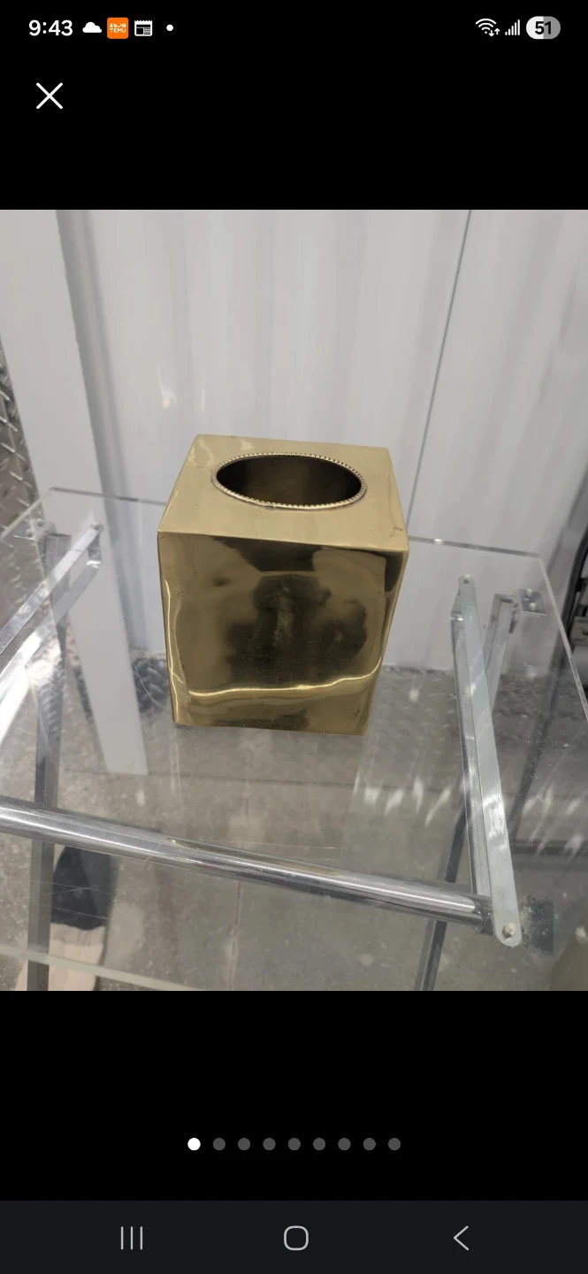 Gold Tone Decorative Tissue Box Cover - photo 2